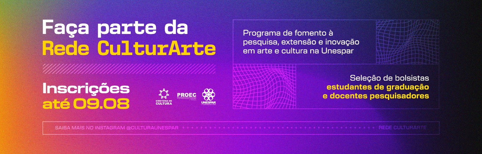 Inscrições Abertas Rede CulturArte Unespar